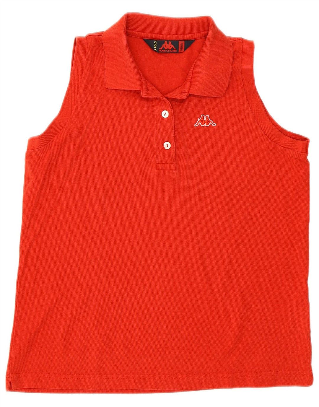 Женская рубашка поло без рукавов KAPPA UK 14, средний красный хлопок, красный