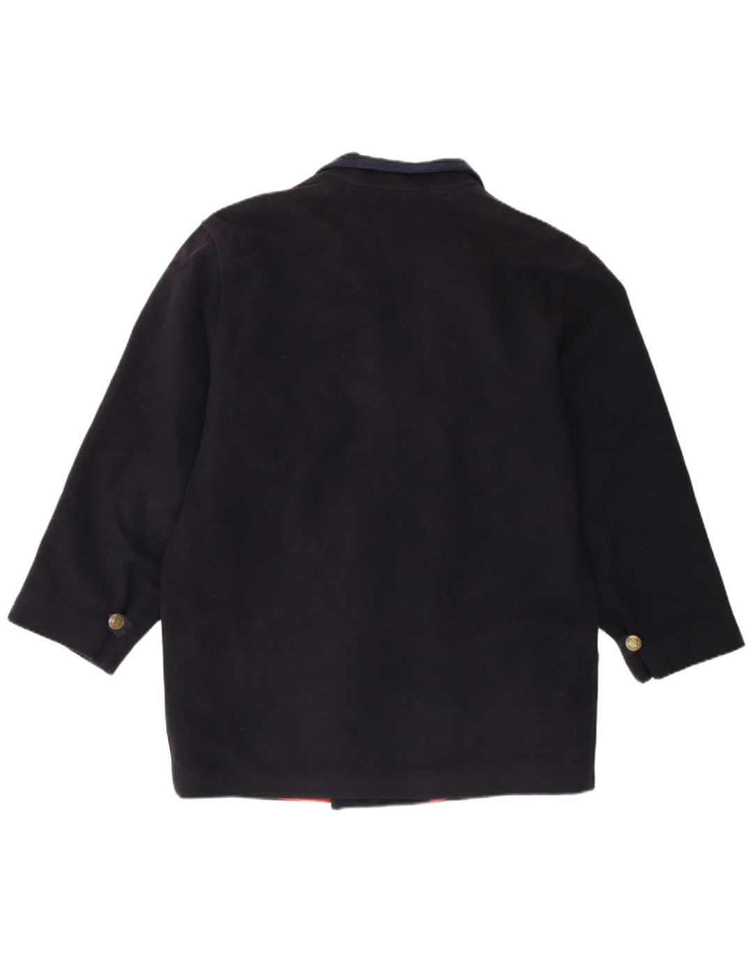 Винтажное мужское двубортное пальто стандартного кроя IT 46, маленькое темно-синее шерстяное пальто