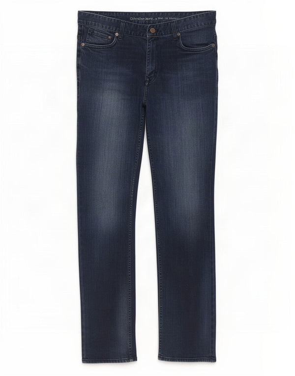 Мужские прямые джинсы Calvin Klein W34 L32 темно-синие, хлопок