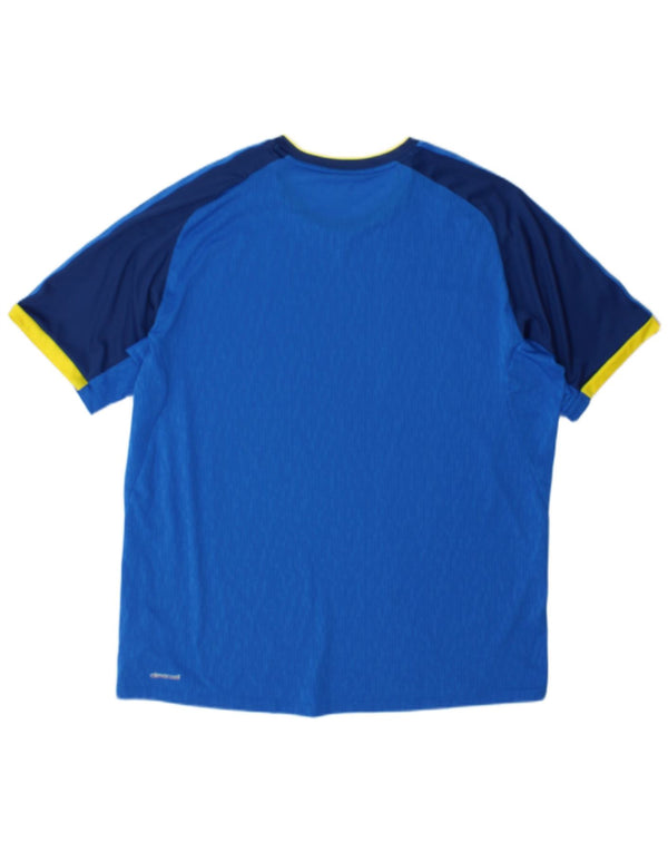 Мужская футболка Adidas Climacool Top XL Синяя с цветными блоками из полиэстера