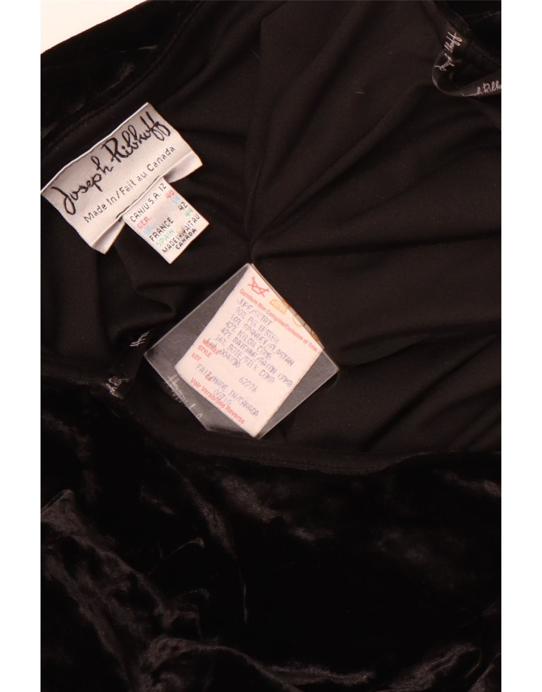 JOSEPH RIBKOFF Женская велюровая юбка-труба UK 14, большая W30, черный полиэстер