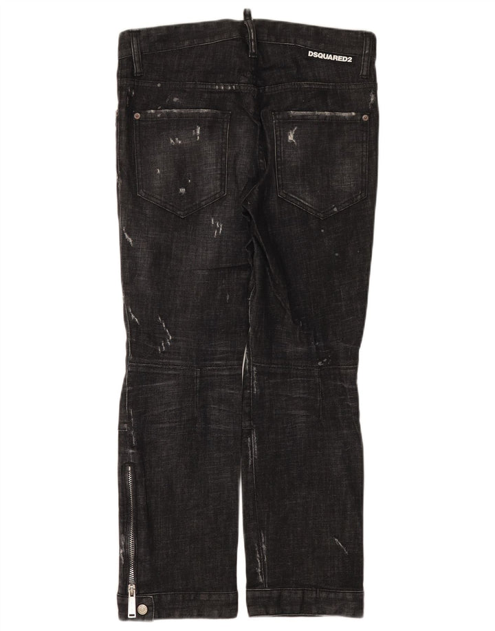 Женские прямые джинсы Dsquared2 IT 44 Medium W30 L26, черный хлопок