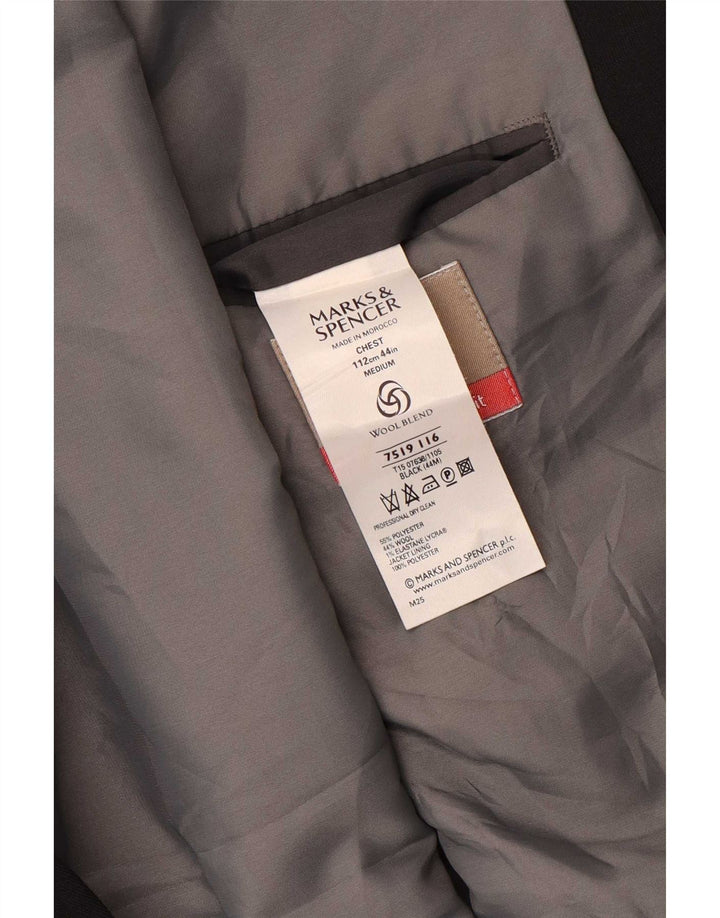 Мужской пиджак с 3 пуговицами Marks & Spencer UK 44 XL, черный полиэстер