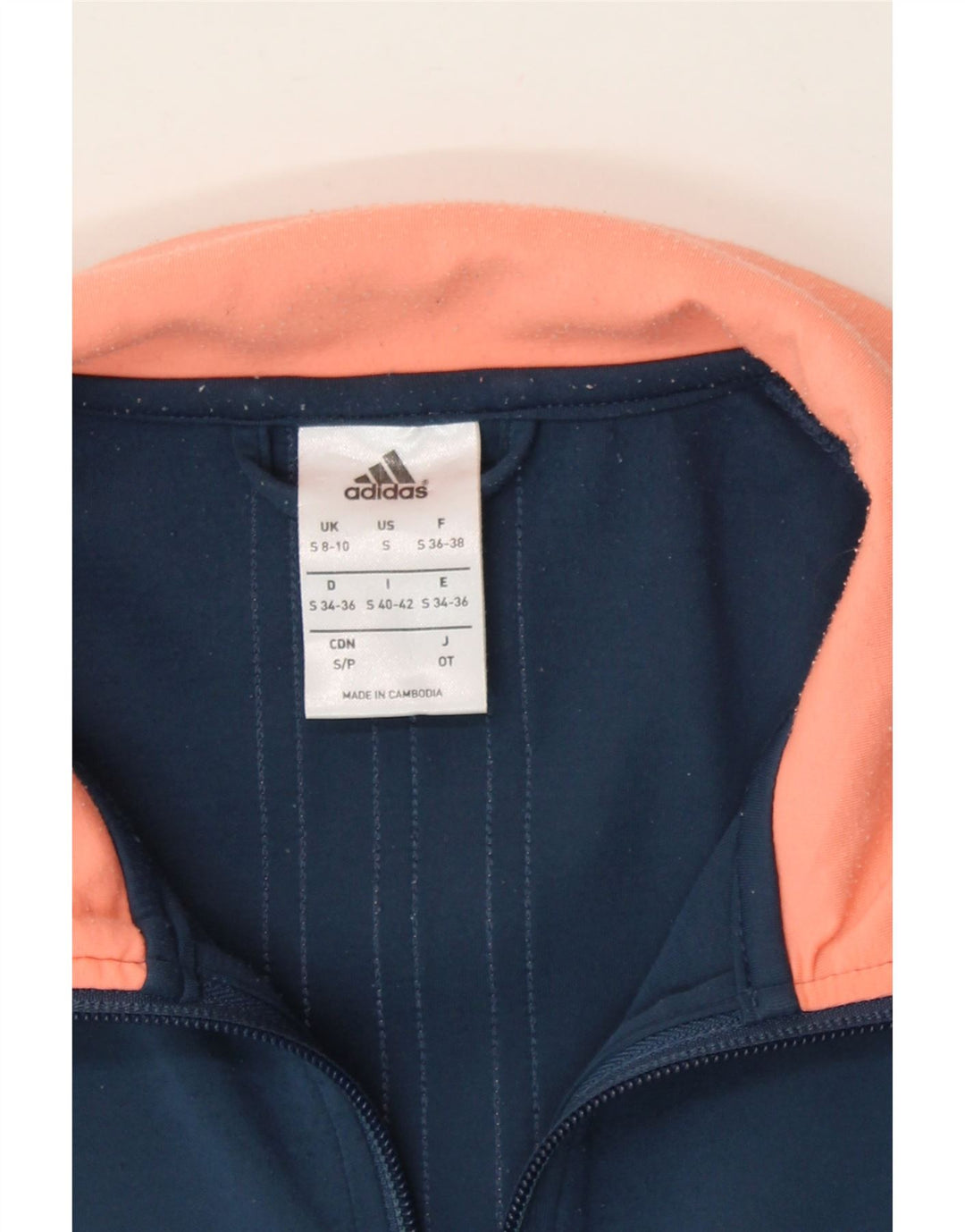 ADIDAS Womens Climalite Tracksuit Top Jacket UK 8/10 Small Navy Blue Vintage Adidas and Second-Hand Adidas from Messina Hembry 