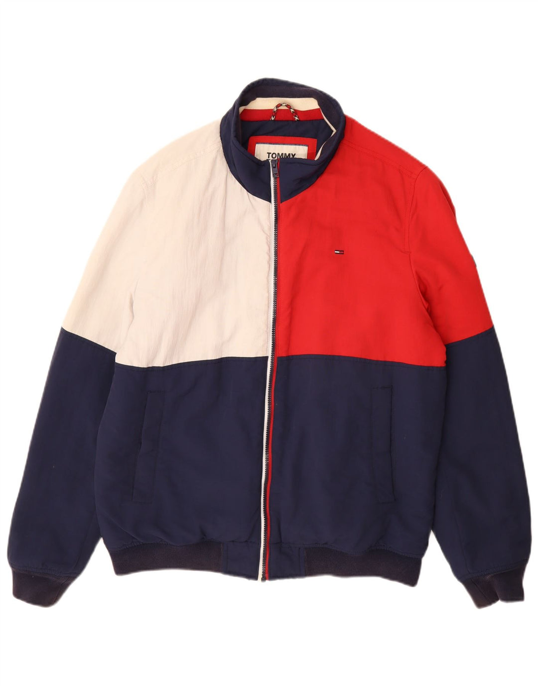 Мужская куртка-бомбер Tommy Hilfiger UK 40, большая разноцветная с цветными блоками