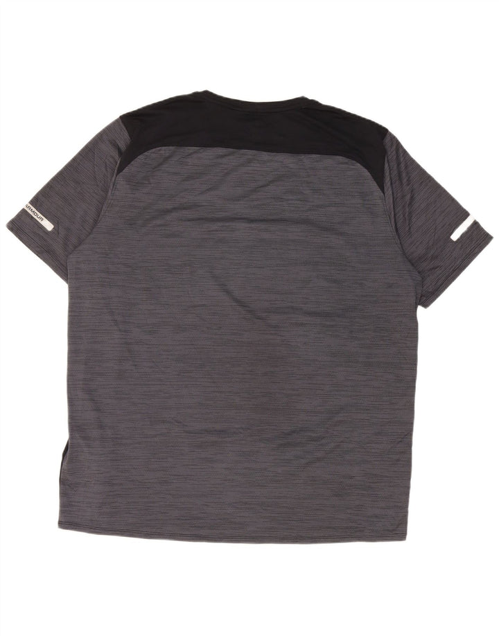Мужская футболка Under Armour Top XL серого цвета с цветными блоками из полиэстера