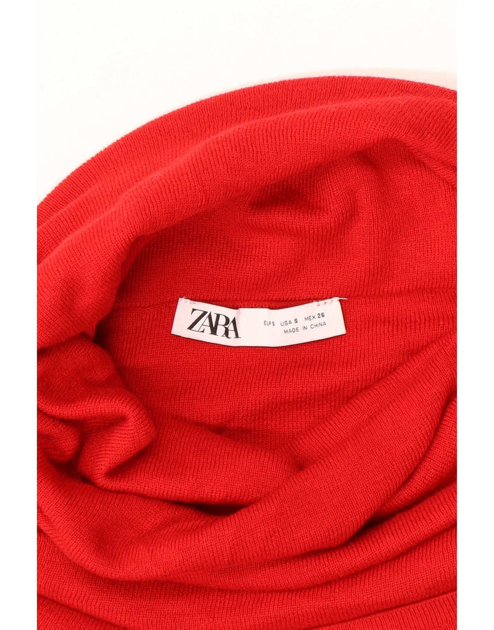 Женский джемпер с высоким воротником Zara UK 8, маленький красный