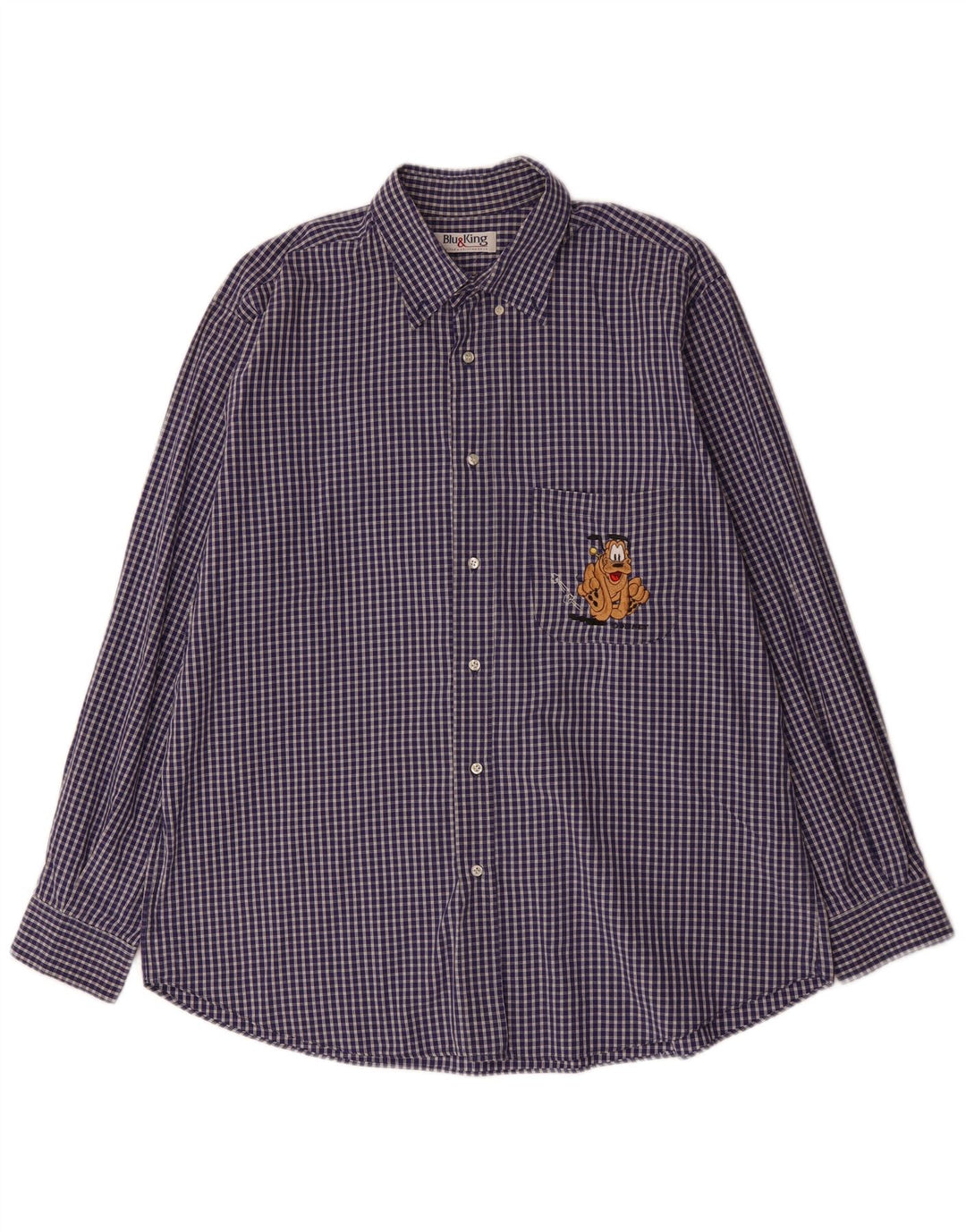 Мужская рубашка VINTAGE 2XL темно-синяя в мелкую клетку