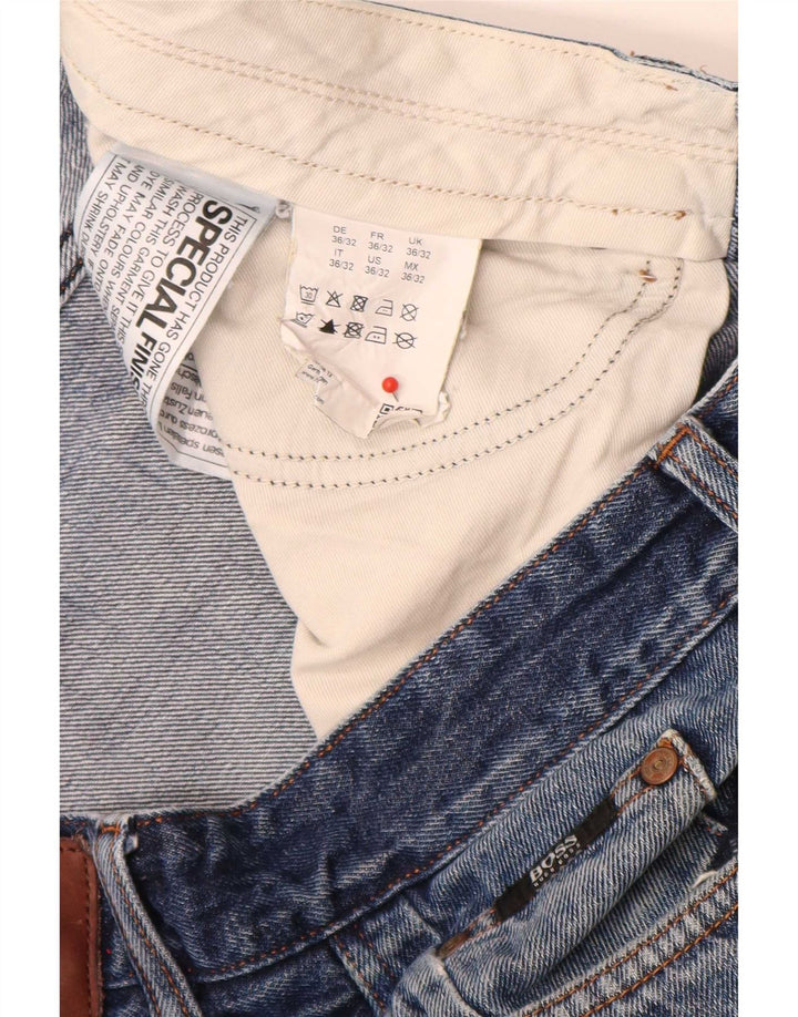Мужские прямые джинсы Hugo Boss W36 L28 синие, хлопок