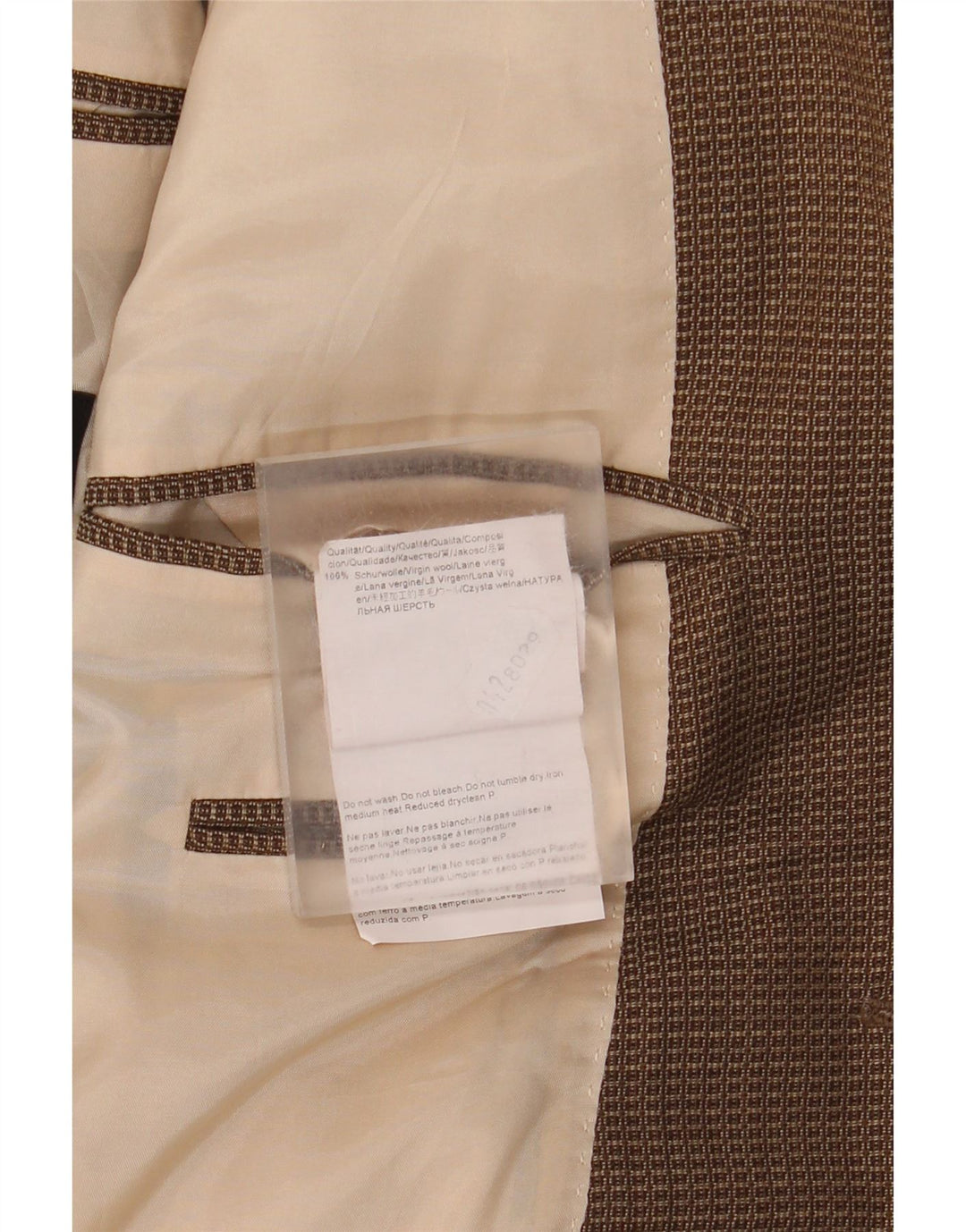 Мужской пиджак Hugo Boss на 2 пуговицах, США 42 XL, коричневая клетка в клетку из натуральной шерсти