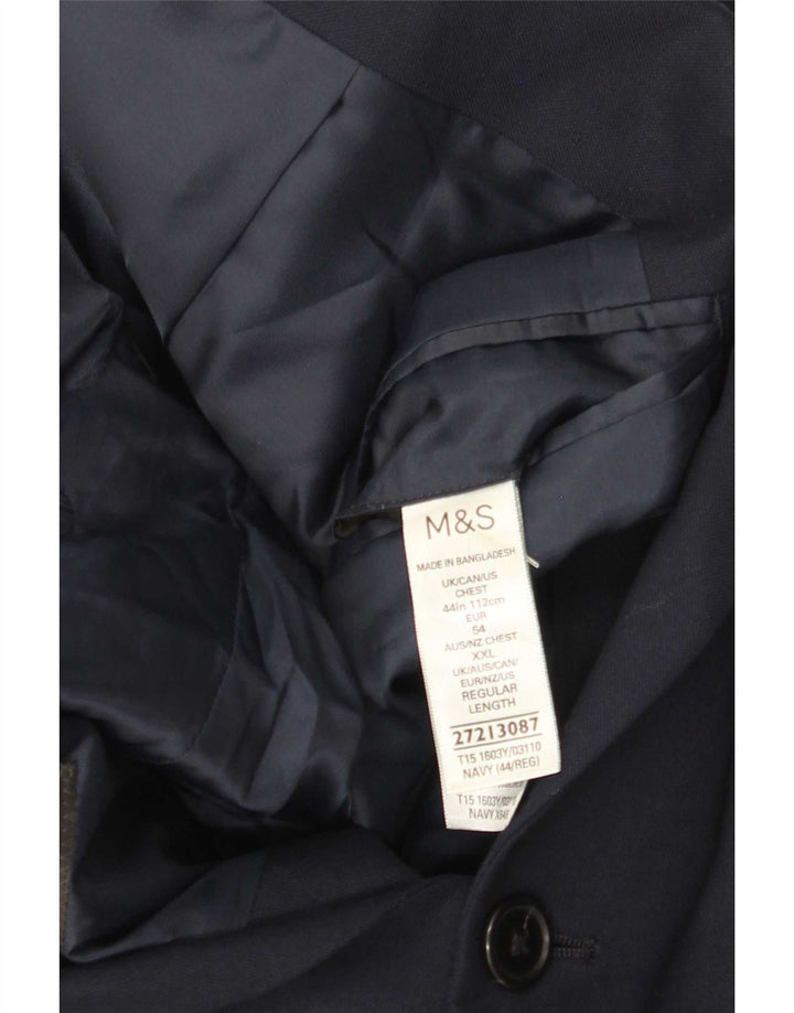 Мужской пиджак Marks & Spencer с 2 пуговицами UK 44 XL Темно-синий полиэстер