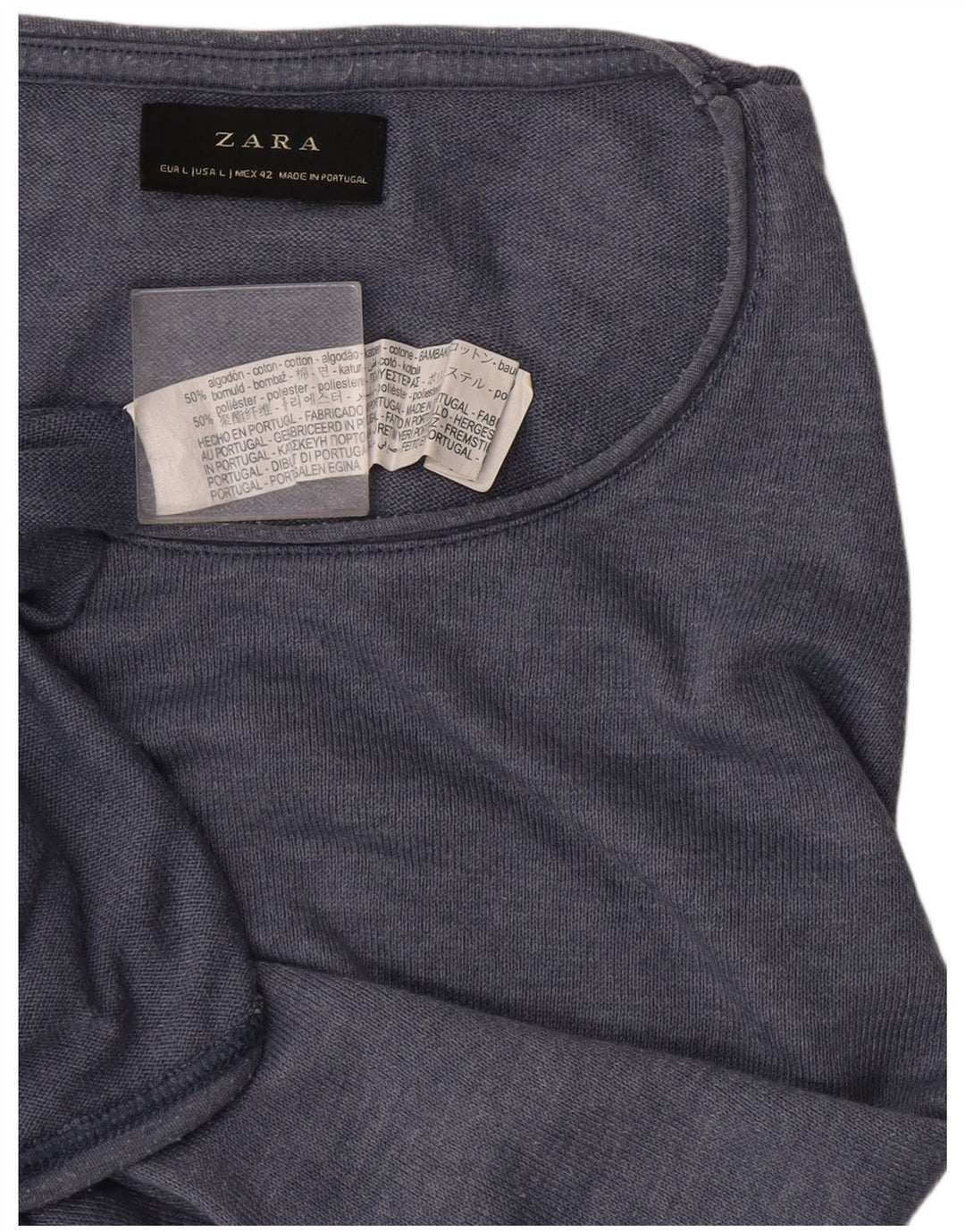 Мужская футболка Zara, большой синий хлопок