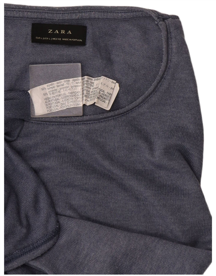 Мужская футболка Zara, большой синий хлопок