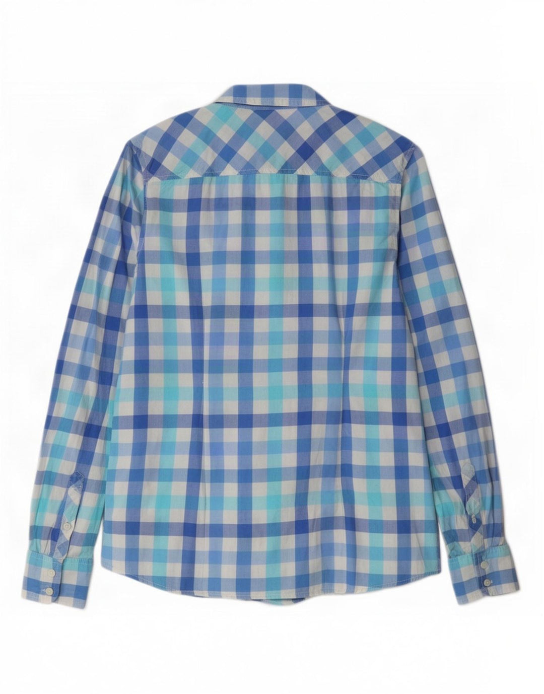Женская рубашка Tommy Hilfiger UK 10, маленькая, синяя, хлопок в мелкую клетку