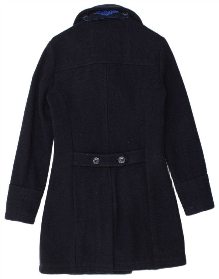 Женское двубортное пальто Superdry UK 6 XS Темно-синее, шерсть