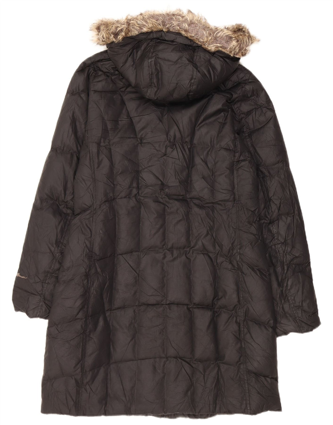 Женское стеганое пальто с капюшоном Eddie Bauer UK 14, средний черный, полиэстер