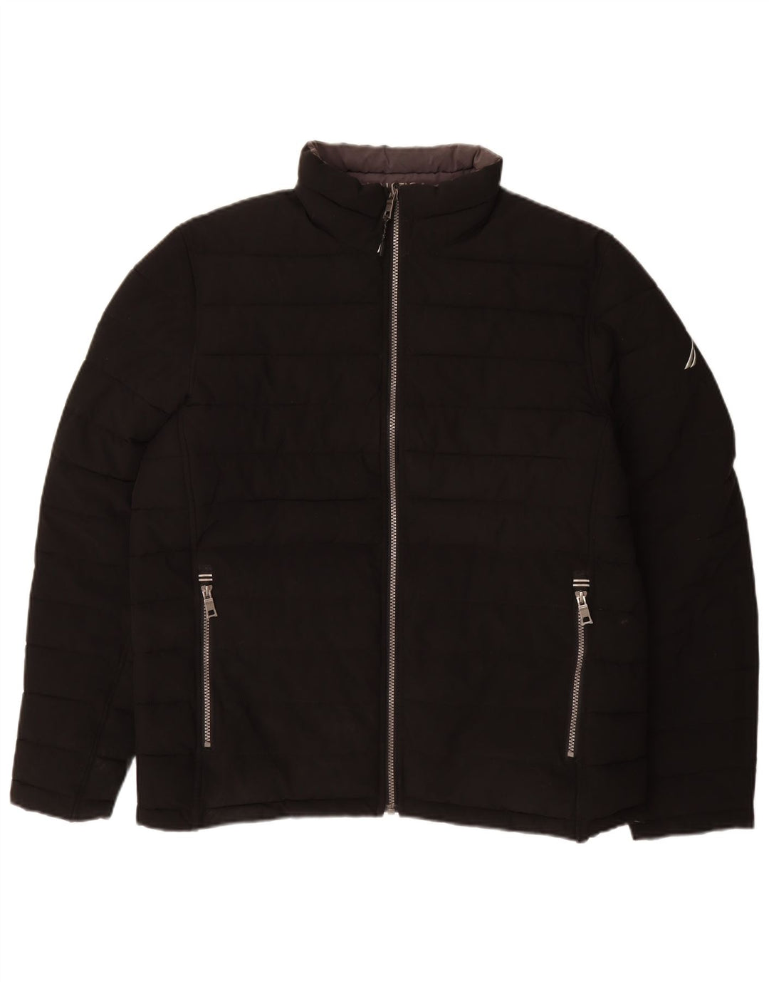 Мужская двусторонняя стеганая куртка NAUTICA UK 40, большая, черная, полиэстер