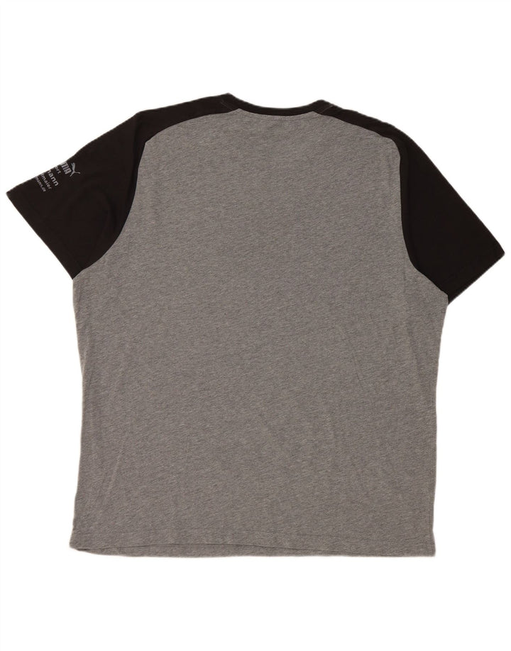 Мужская футболка с рисунком PUMA Top XL Серая с цветными блоками