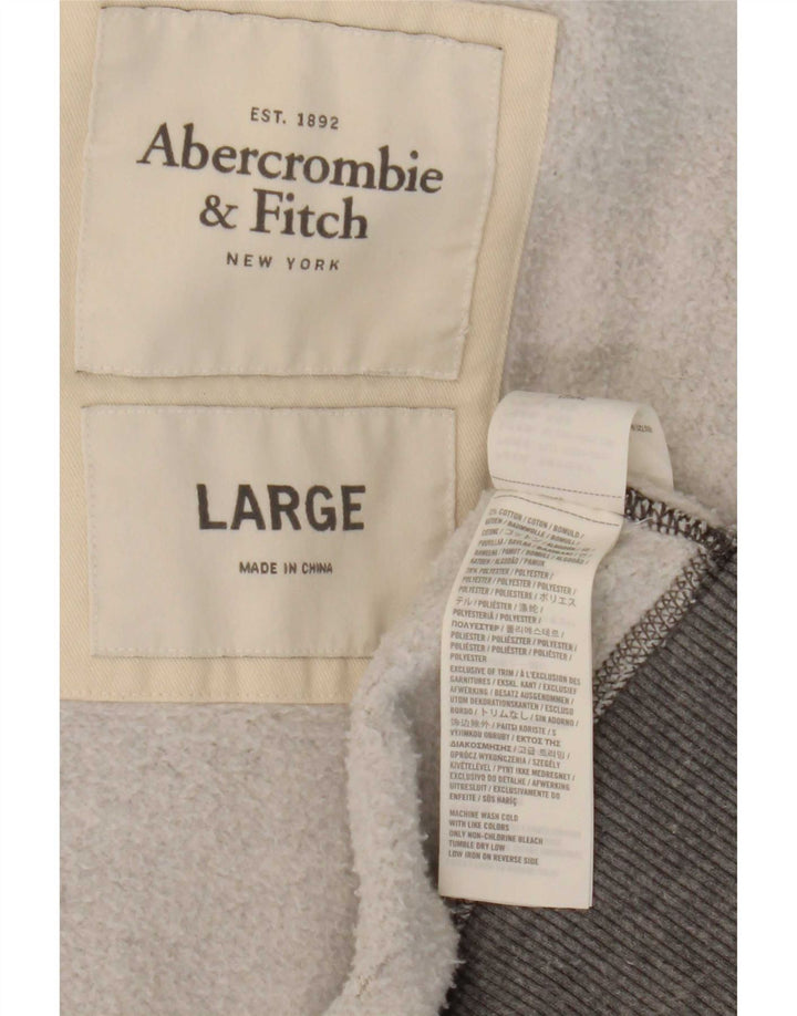 Мужская спортивная куртка Abercrombie & Fitch, большая серая хлопковая куртка