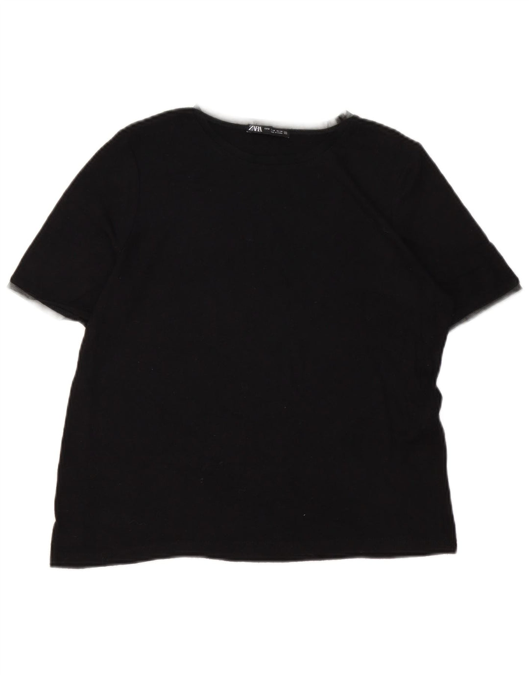 Женская футболка Zara Top UK 12 Medium, черная из вискозы