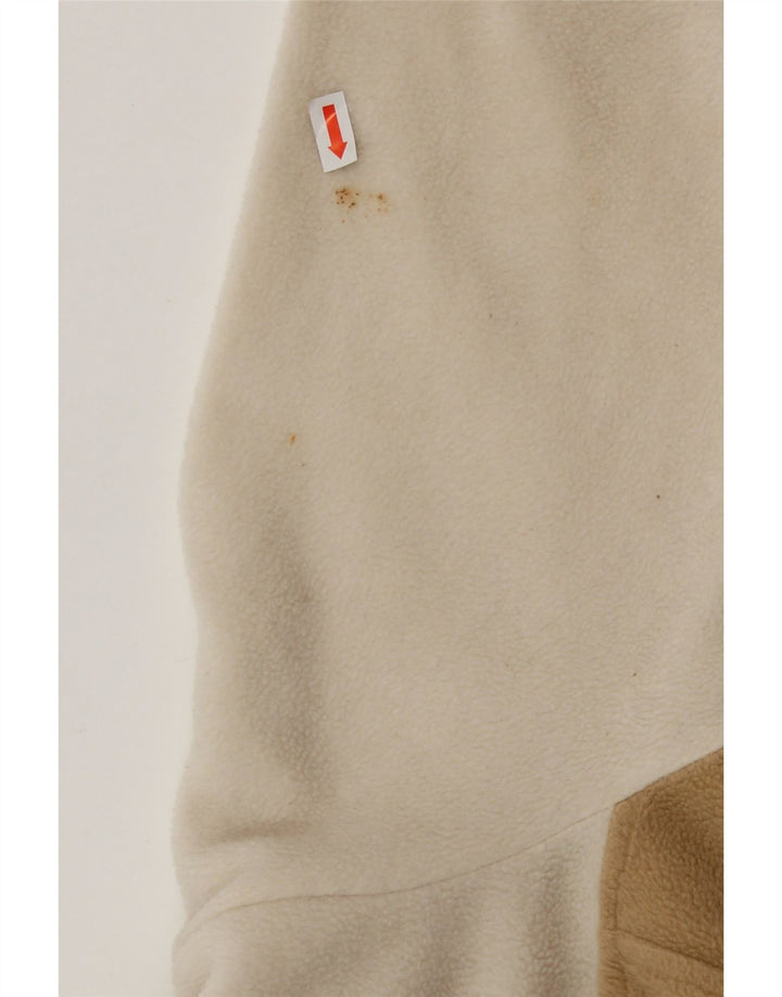 Женский укороченный флисовый джемпер COLUMBIA UK 14, средний белый цвет с цветными блоками