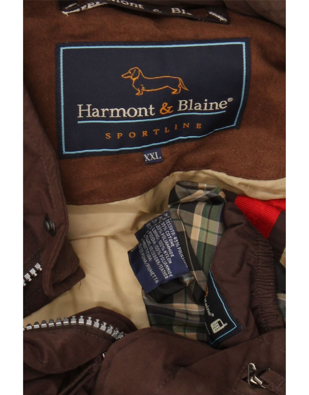 Мужское стеганое пальто Harmont & Blaine UK 44 2XL Коричневый полиэстер