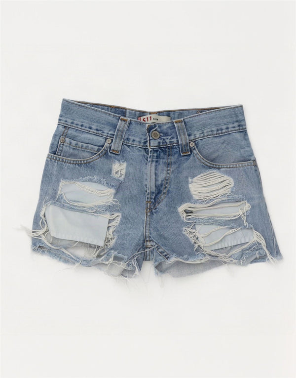 Женские узкие джинсовые шорты Levi's 511 W26, маленькие синие