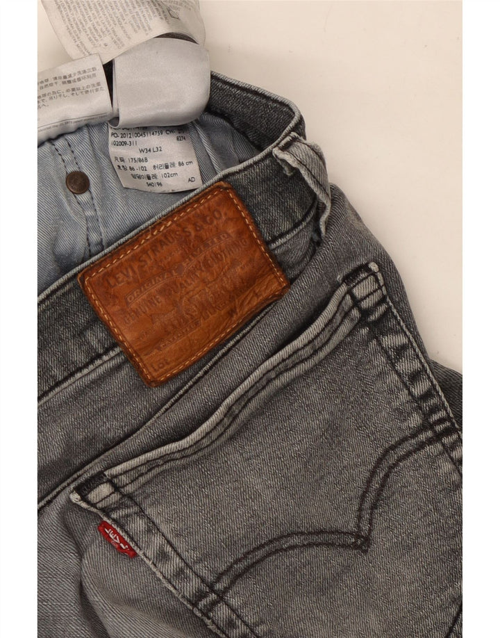 Мужские прямые джинсы Levi's W34 L32 серые, хлопок
