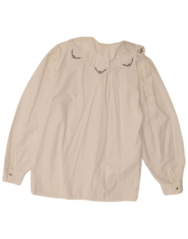 Женская блузка-рубашка Benetton IT 44 Medium Off White Хлопок