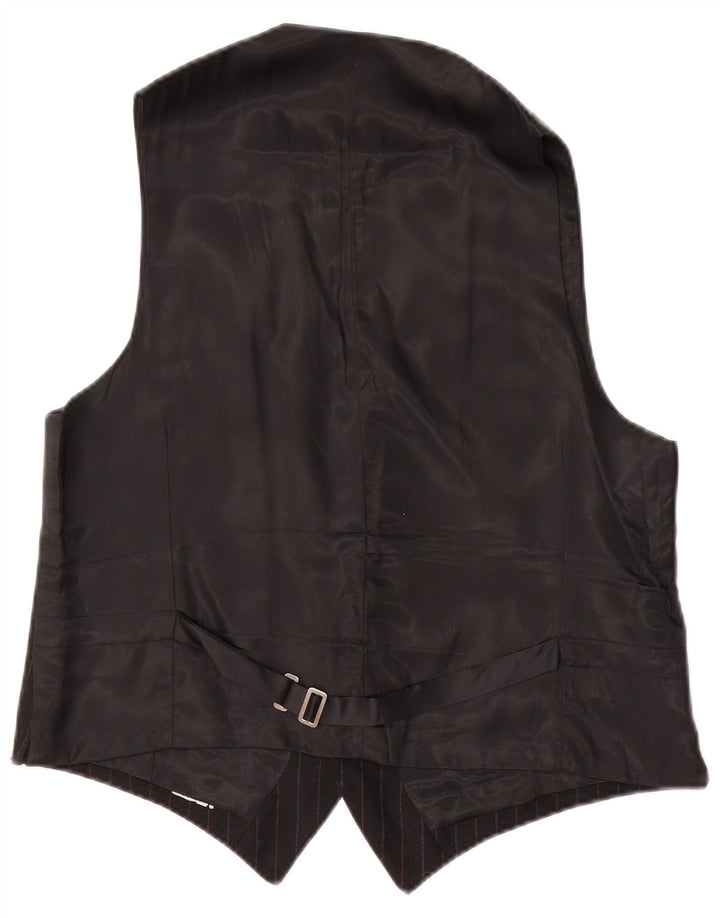 Винтажный мужской жилет маленький черный в полоску