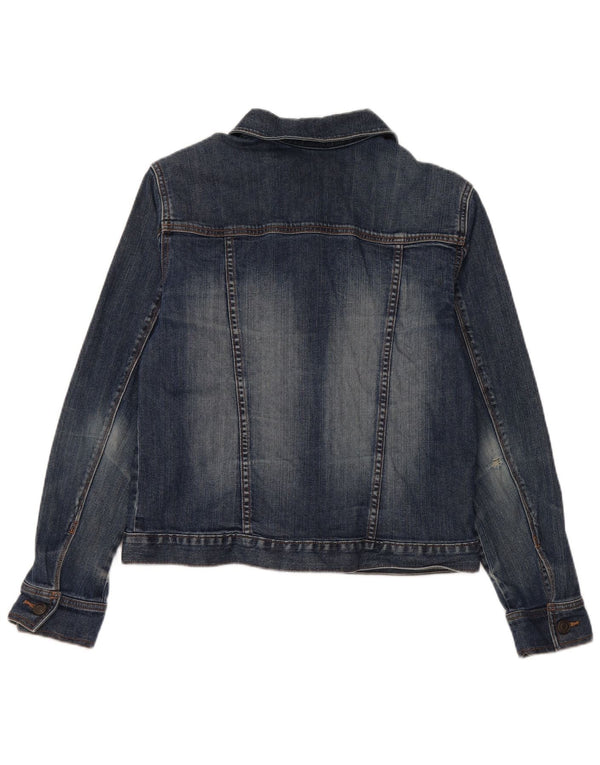 Женская джинсовая куртка Eddie Bauer UK 14, хлопок среднего синего цвета