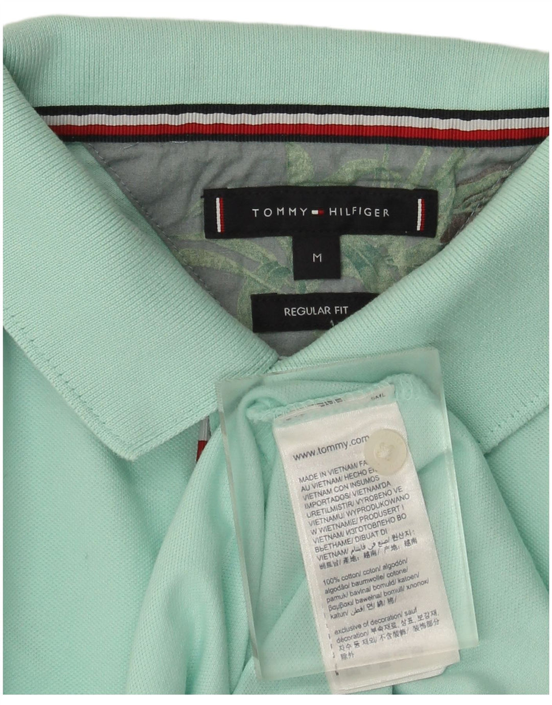 Мужская рубашка-поло обычного кроя Tommy Hilfiger, средний бирюзовый хлопок