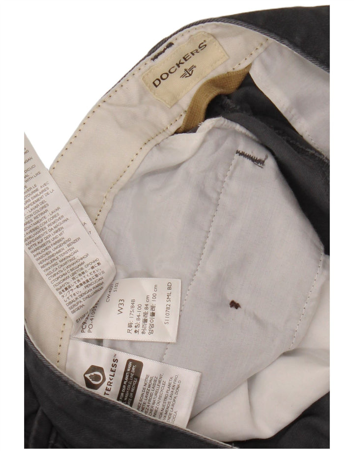 Мужские шорты чинос Dockers W33, хлопок среднего серого цвета