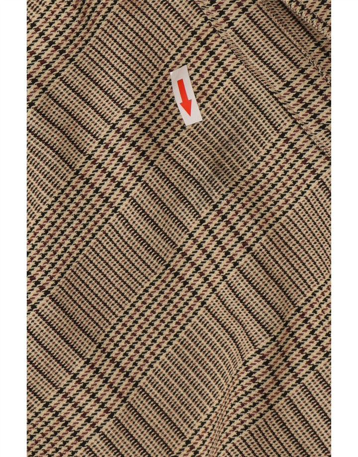 Женский бомбер Zara с молнией во всю длину, Великобритания 14, средний бежевый полиэстер в клетку