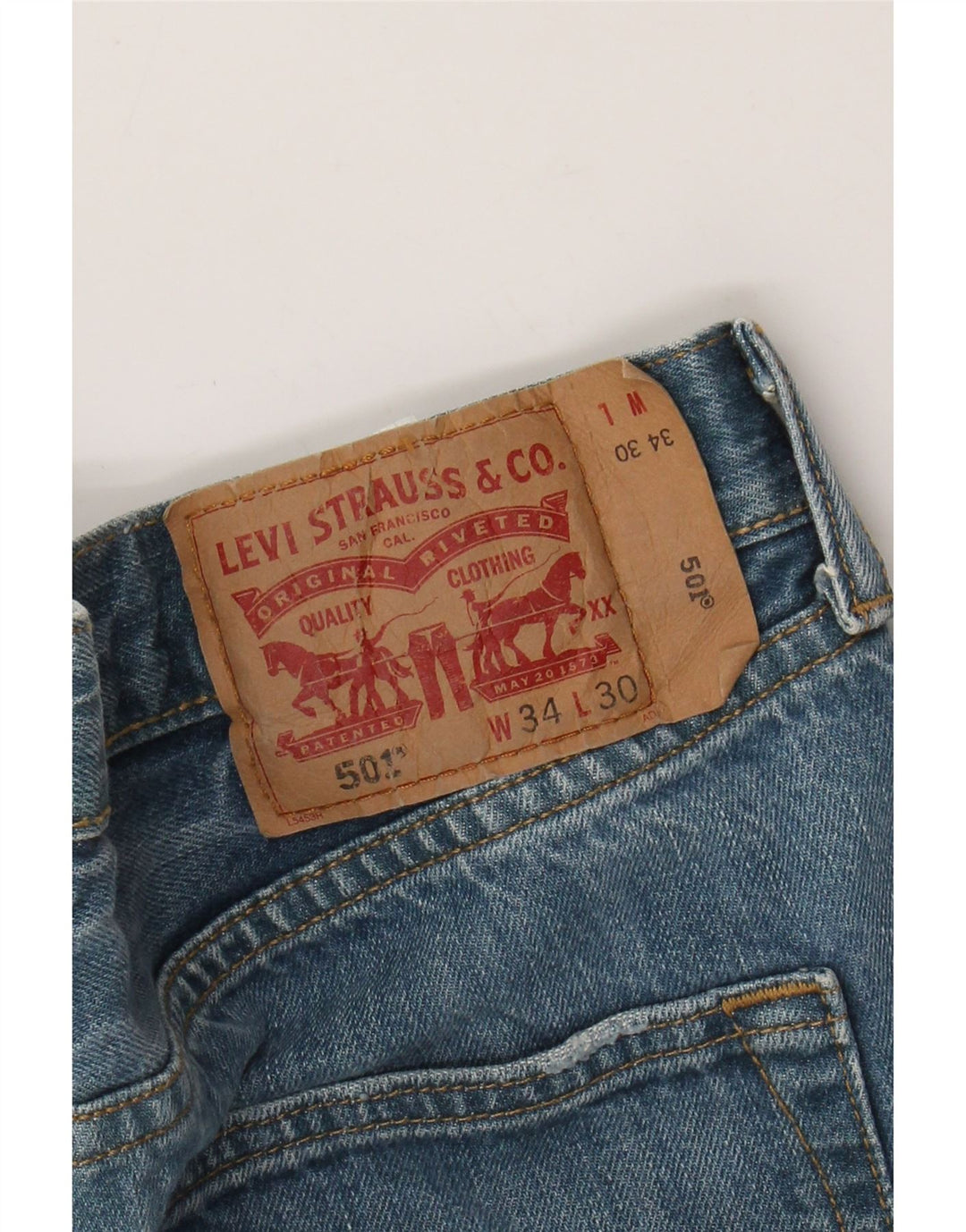 Мужские прямые джинсы Levi's 501 W34 L30 синие, хлопок