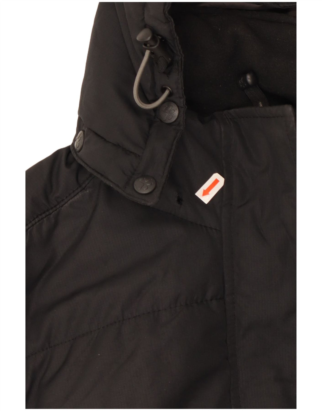 Женское стеганое пальто с капюшоном Jack Wolfskin UK 10, маленький черный полиэстер