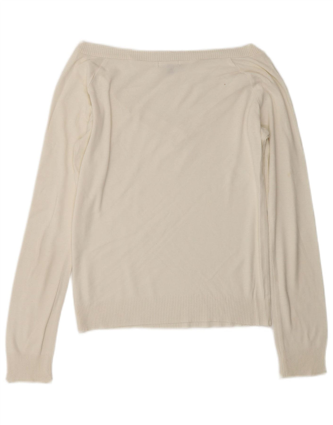Женский укороченный джемпер с v-образным вырезом Massimo Dutti UK 12 Medium Off White