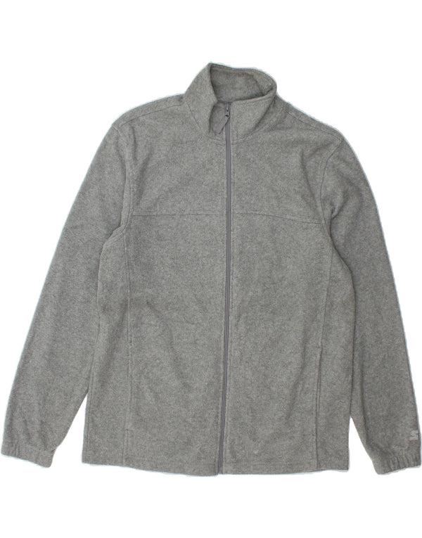 STARTER Mens Fleece Jacket UK 38/40 Medium Grey Polyester