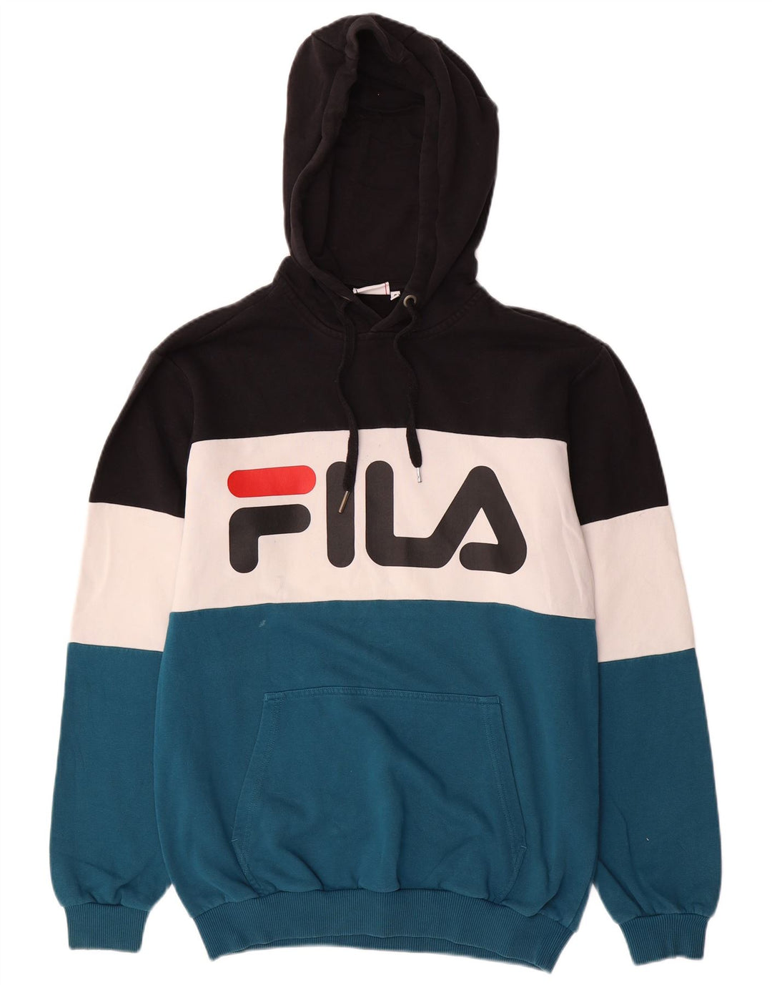 Мужской джемпер с капюшоном Fila, маленький разноцветный хлопок с цветными блоками