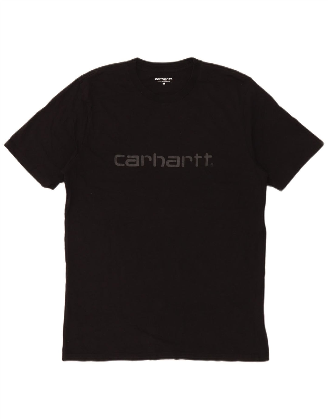 Мужская футболка с рисунком Carhartt из хлопка среднего размера, черная