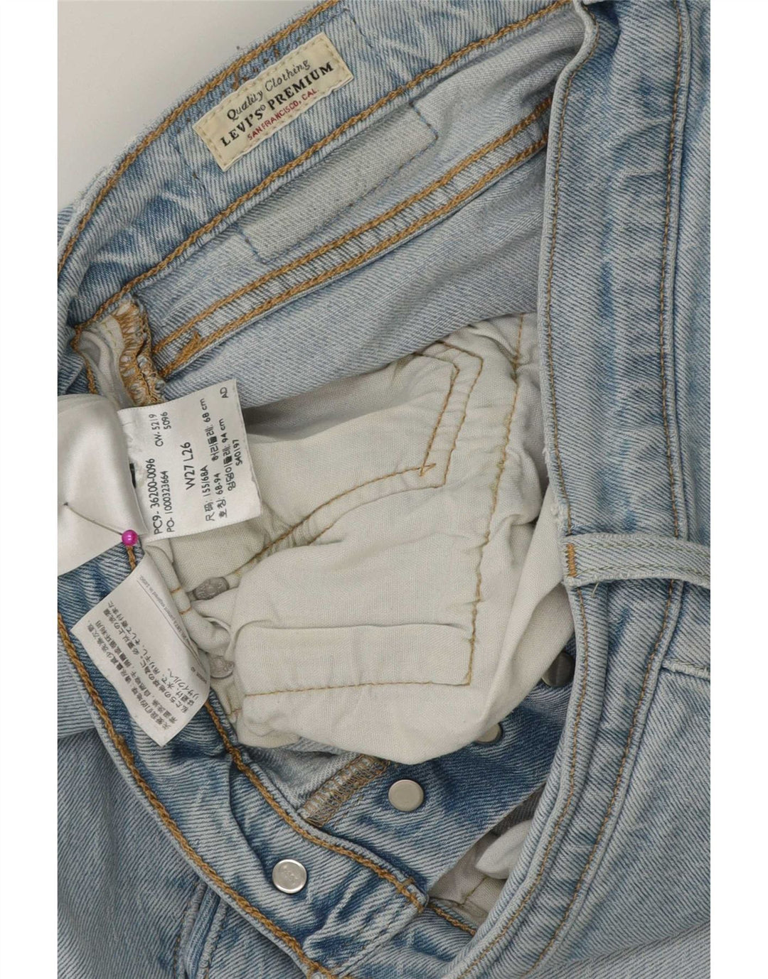 Женские прямые джинсы Levi's W27 L26, синие, хлопок