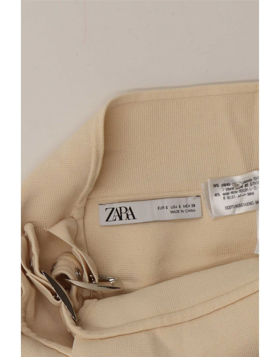 Женская мини-юбка с запахом Zara, маленькая W26, белый полиамид