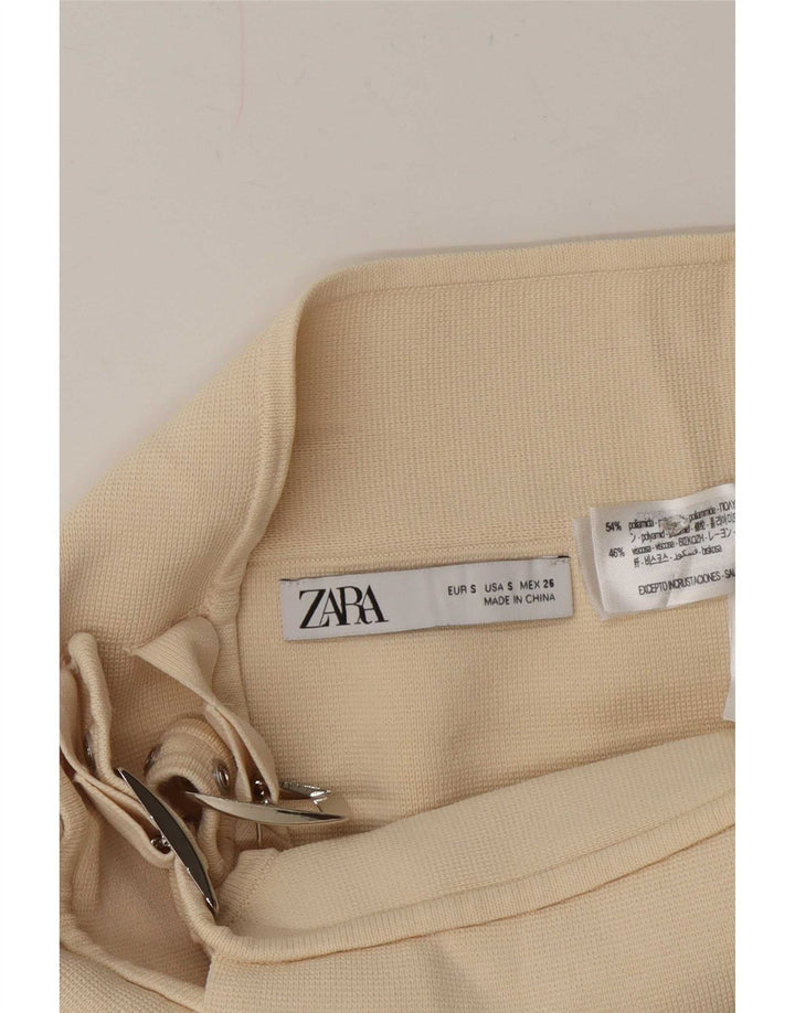 Женская мини-юбка с запахом Zara, маленькая W26, белый полиамид