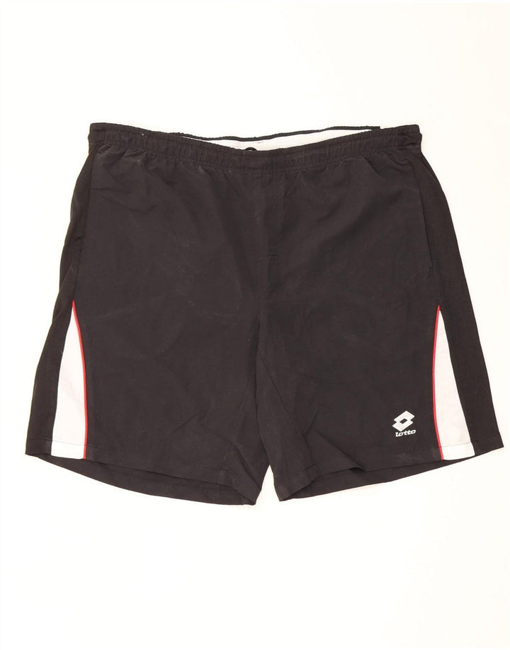Мужские спортивные шорты Lotto 2XL, черные, полиэстер с цветными блоками