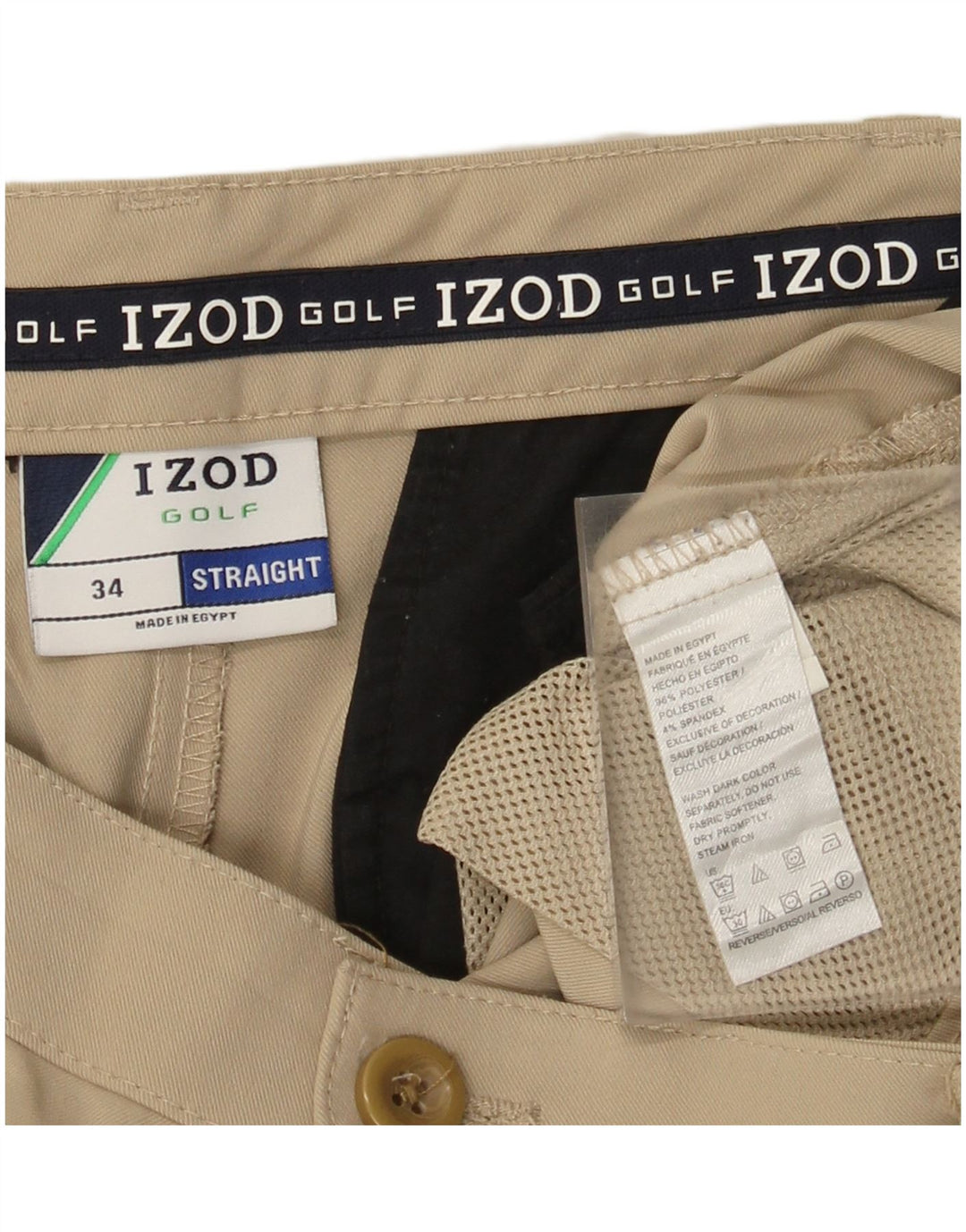 Мужские шорты чинос Izod W34, большие, бежевые, полиэстер