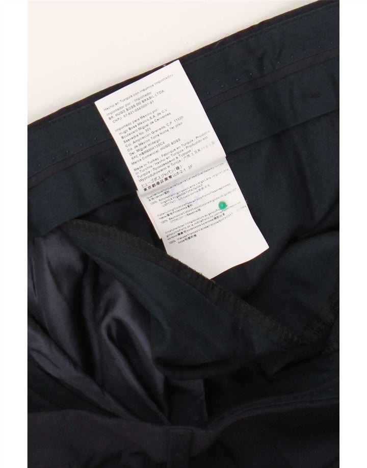 Мужские узкие брюки Hugo Boss W36 L30 темно-синие, шерсть