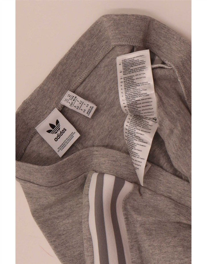Женские леггинсы Adidas UK 14, хлопок среднего серого цвета