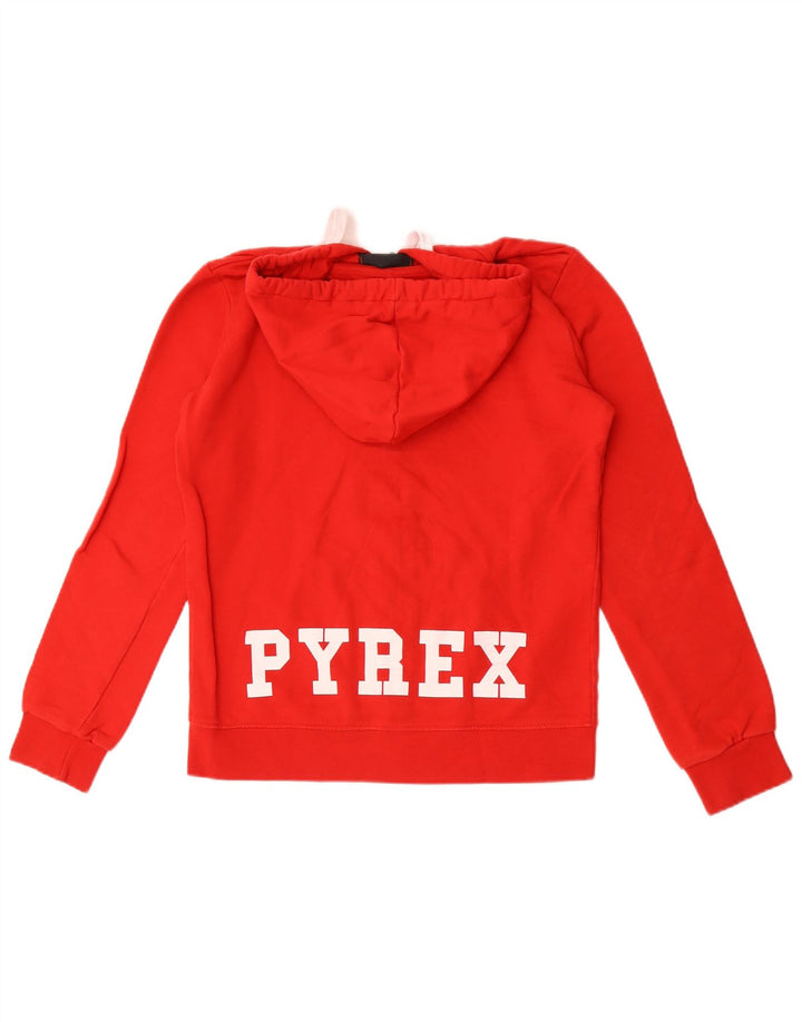 Женский свитер с капюшоном и молнией с графическим рисунком Pyrex UK 14, хлопковый средний красный цвет