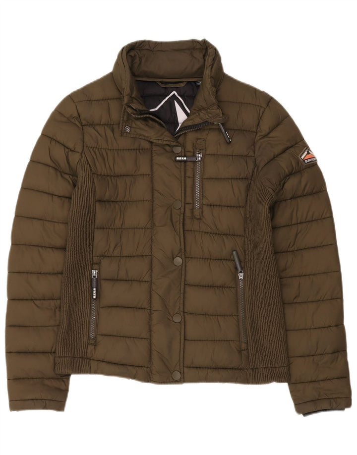 Женская стеганая куртка Superdry UK 12, средний хаки, нейлон