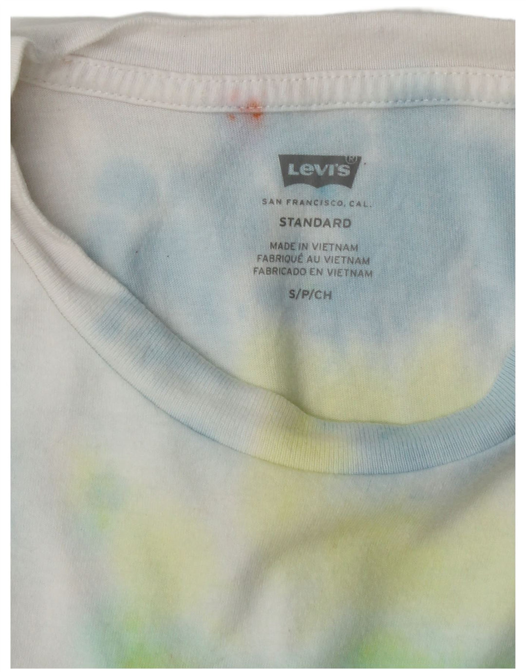 Мужская футболка Levi's Standard с графическим рисунком, маленький размер, разноцветный хлопок с принтом тай-дай
